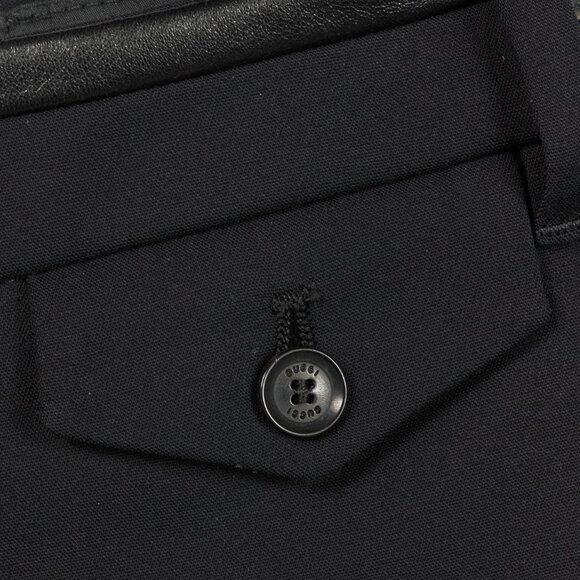 Gucci PF/13 Black Cotton-Blend Leather-Trim Cropped Riding Pants - Picture 5 of 12
